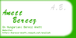 anett berecz business card